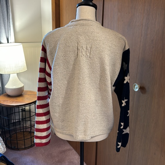 Vintage Stars & Stripes Cardigan Sweater Size Large - Picture 4 of 5